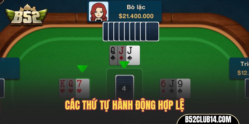 Các thứ tự hành động hợp lệ
